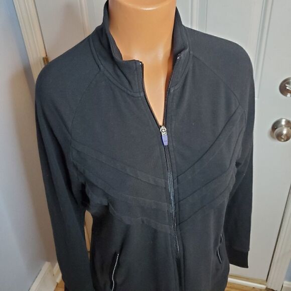 Soma black fullzip stretchy casual sweater M - Picture 2 of 9